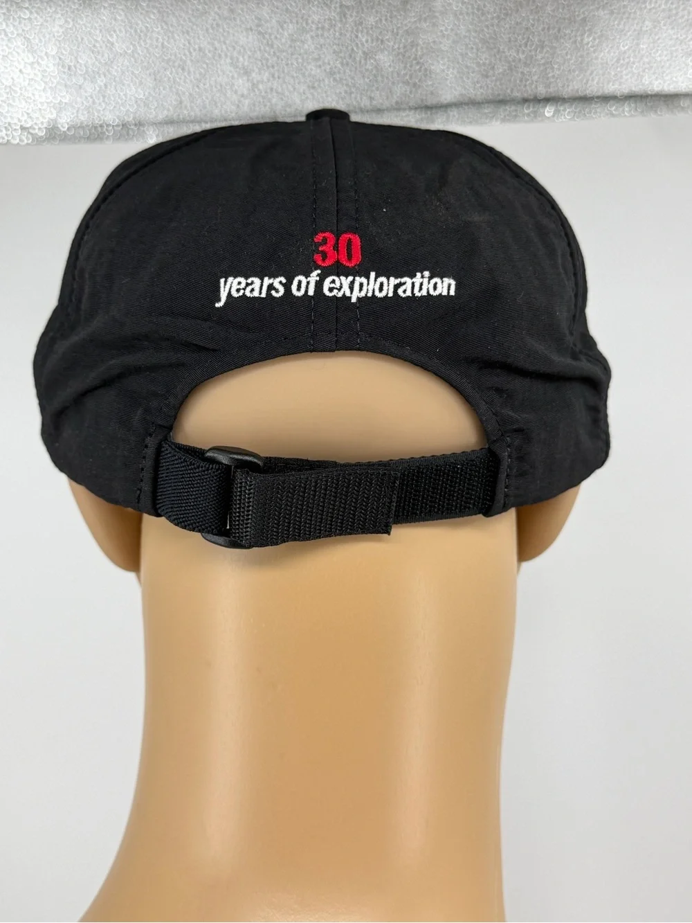 Vintage 90s The North Face Expedition Proven 30 Years Black Strapback Cap Hat
